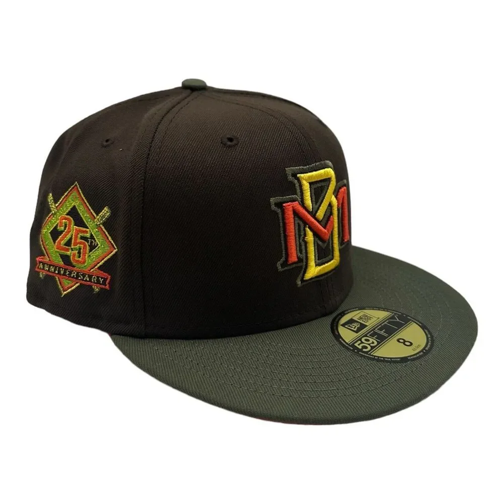 NWT New Era 59Fifty Milwaukee Brewers 25th Anniversary Hat Cap Green Brown Sz 8
